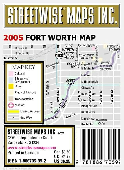 Streetwise Fort Worth Map - Laminated City Center Street Map of Fort Worth, Texas - Folding Pocket Size Travel Map With Metro / Edition 2005