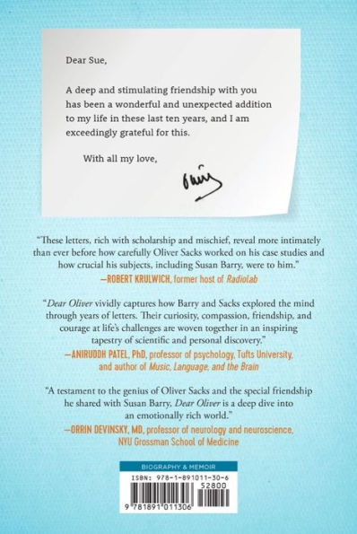 Dear Oliver: An Unexpected Friendship with Oliver Sacks