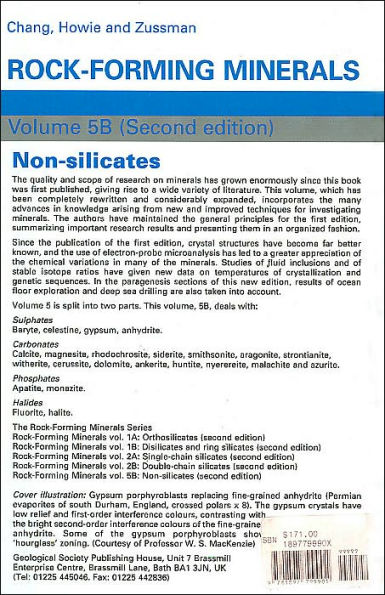 Rock-Forming Minerals: Non-Siicates: Sulphates, Carbonates, Phosphates, and Halides:, Volume 5B