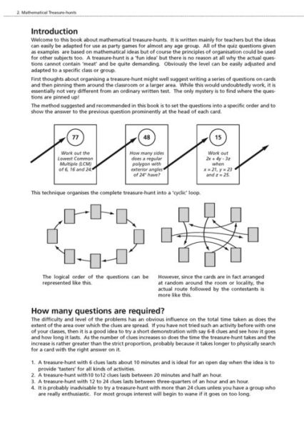 Mathematical Treasure Hunts: Blackline masters for mathematical treasure hunts ages 10-14