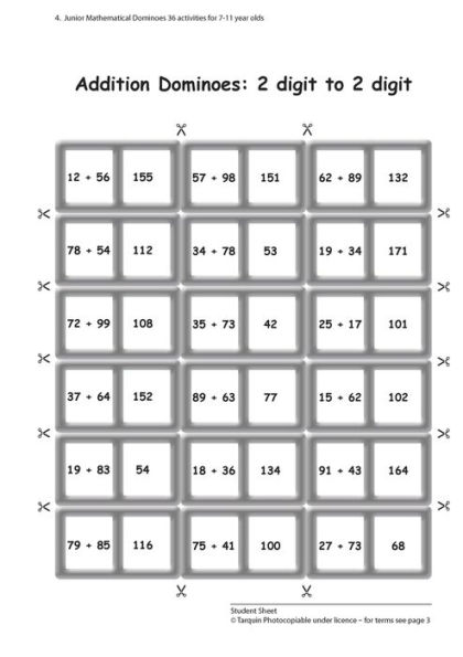 Junior Mathematical Dominoes: 40 blackline masters for ages 7-11