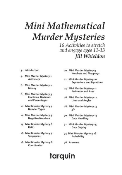 Mini Mathematical Murder Mysteries: A Collection of Blackline Masters for ages 11-14