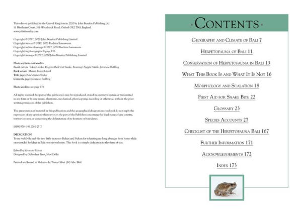 A Naturalist's Guide to the Reptiles & Amphibians of Bali