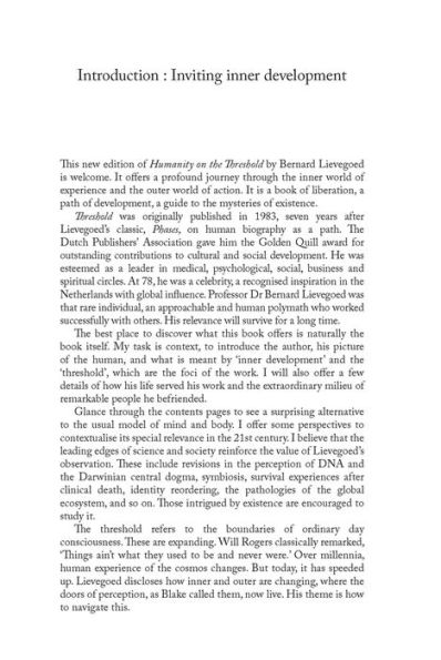 Humanity on the Threshold: Spiritual development turbulent times