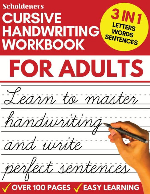 Cursive Handwriting Workbook for Adults: Learn Cursive Writing for ...