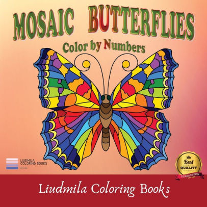 Butterflies Coloring Book and 12 Colored Pencils For Adult Coloring Book Bundle