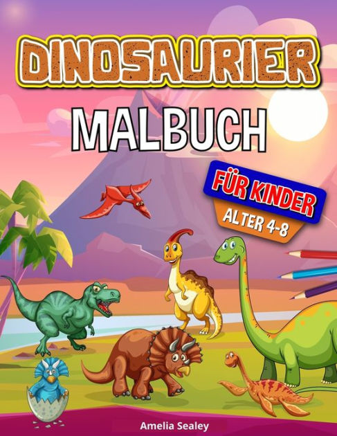 Dinosaurier Malbuch für Kinder: Dino-Malbuch, lustiges Kinder-Malbuch