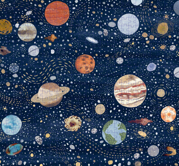 Glow Puzzle: 500 Piece Space-themed Jigsaw Puzzle
