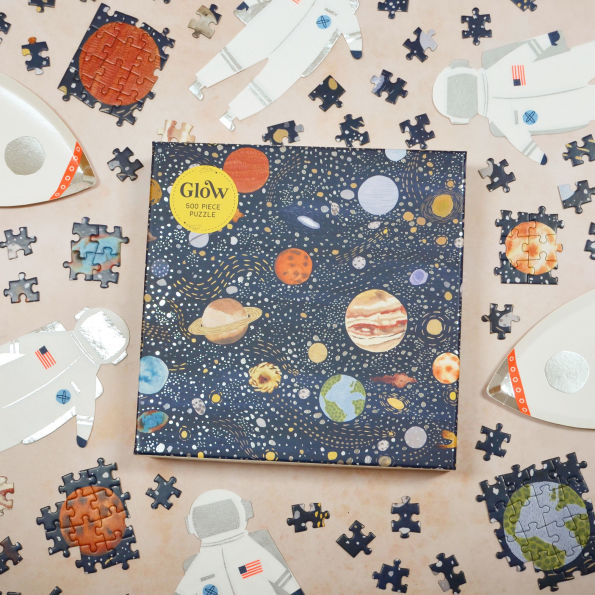Glow Puzzle: 500 Piece Space-themed Jigsaw Puzzle