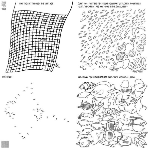 In the Ocean Activity Pack: Pencils, Poster, Puzzles, Stickers, Postcard