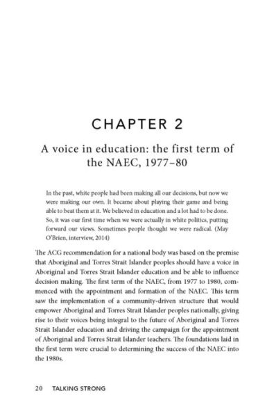 Talking Strong: The National Aboriginal Education Committee and the Development of Aboriginal Education Policy