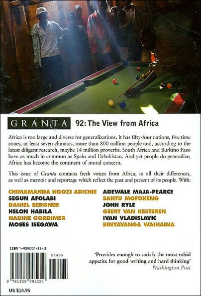 Granta, The Magazine of New Writing / 92: The View from Africa