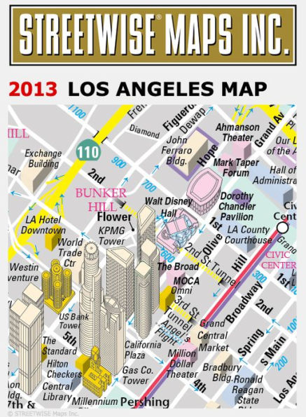 Streetwise Los Angeles Map Laminated City Center Street Map Of Los