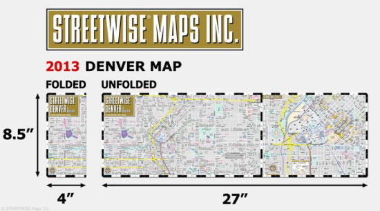 Streetwise Denver Map Laminated City Center Street Map