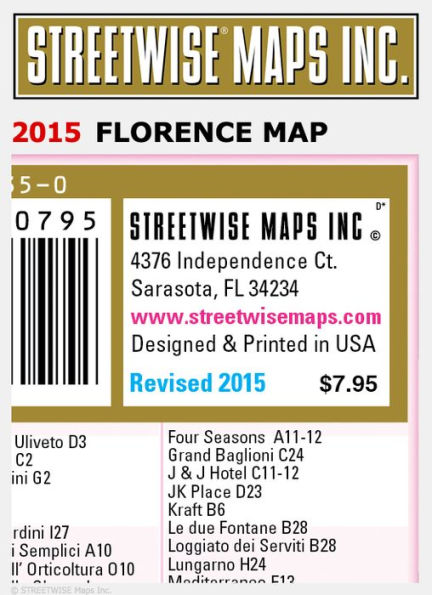 Streetwise Florence Map - Laminated City Center Street Map of Florence, Italy - Folding Pocket Size Travel Map with Train (2015)