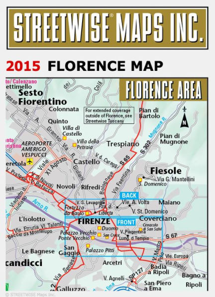 Streetwise Florence Map - Laminated City Center Street Map of Florence, Italy - Folding Pocket Size Travel Map with Train (2015)