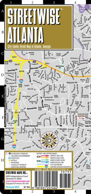 Streetwise Atlanta Map - Laminated City Center Street Map of Atlanta ...