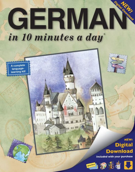 GERMAN in 10 minutes a day: Language course for beginning and advanced study. Includes Workbook, Flash Cards, Sticky Labels, Menu Guide, Software, Glossary, and Phrase Guide. Grammar. Bilingual Books, Inc. (Publisher)