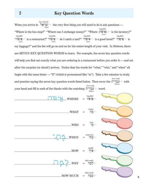 HEBREW in 10 minutes a day: Language course for beginning and advanced study. Includes Workbook, Flash Cards, Sticky Labels, Menu Guide, Software, Glossary, and Phrase Guide. Grammar. Bilingual Books, Inc. (Publisher)