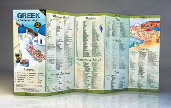 GREEK a language map: Quick reference phrase guide for beginning and advanced use. Words and phrases in English, Greek, and phonetics for easy pronunciation. Greek language at your fingertips for travel and communicating. Publisher: Bilingual Books, Inc.
