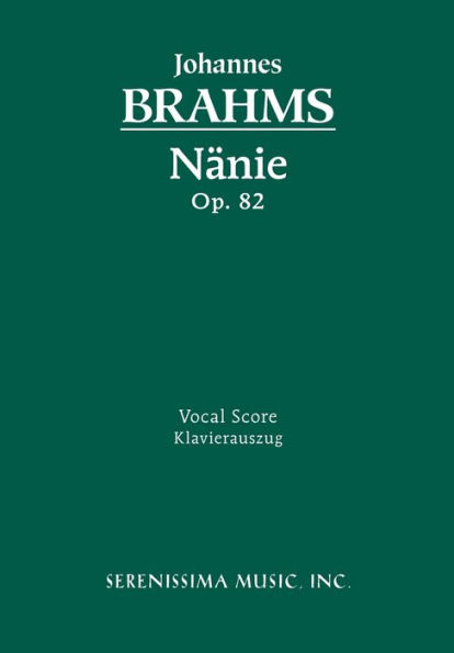 Nänie, Op.82: Vocal score