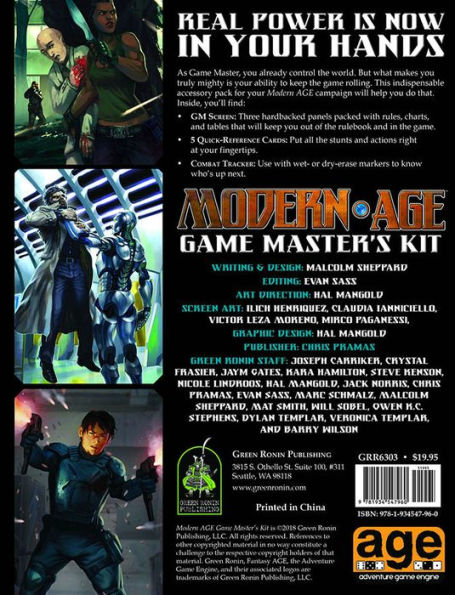 Modern Age RPG Game Master's Kit