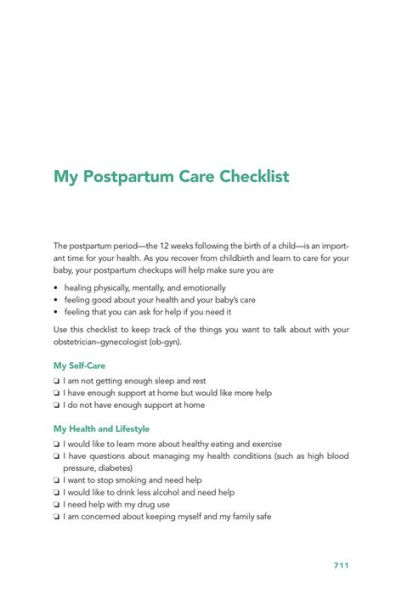 Your postpartum checkups