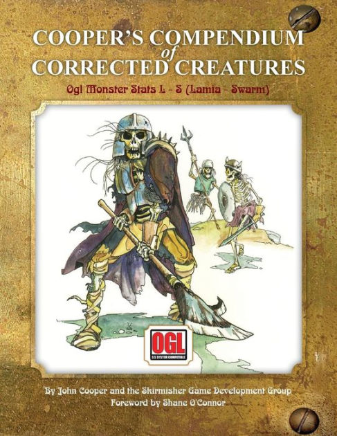 Coopers Compendium Of Corrected Creatures Ogl Monster - 