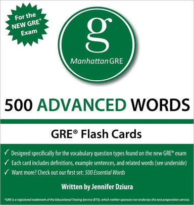 500 Advanced Words Manhattan Gre Vocabulary Flash Cards By