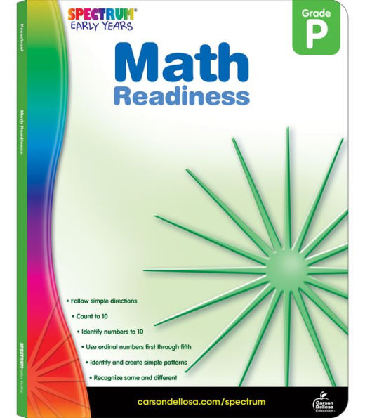 Spectrum Early Years Math Readiness, Grade Pre K