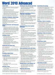 Title: Microsoft Word 2010 Advanced Quick Reference Guide (Cheat Sheet of Instructions, Tips & Shortcuts - Laminated Card), Author: Beezix