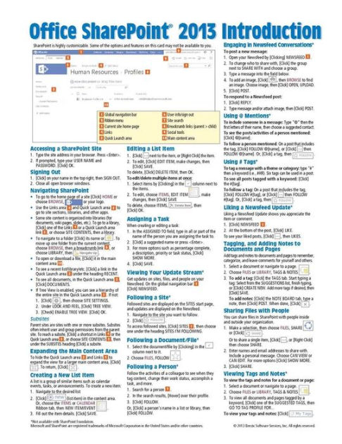 Microsoft SharePoint 2013 Quick Reference Guide: Introduction (Cheat ...