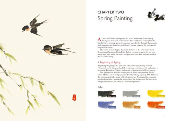 Chinese Brush Painting Four Seasons: Paint Flowers, Birds, Fruits & More with 24 Step-by-Step Projects