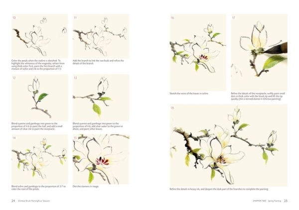 Chinese Brush Painting Four Seasons: Paint Flowers, Birds, Fruits & More with 24 Step-by-Step Projects