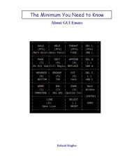 Title: The Minimum You Need to Know About GUI Emacs, Author: Roland Hughes