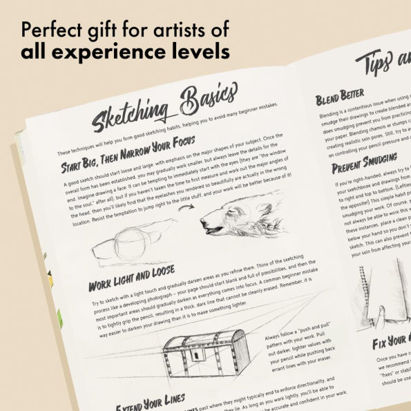 The Artist's Drawing Book: Learn How to Draw, Sketch, Shade, and More with Easy Lessons Practice Pages