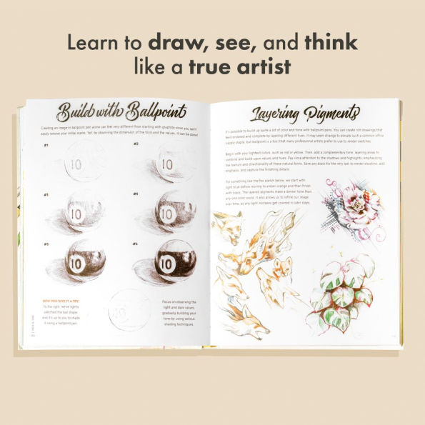 The Artist's Drawing Book: Learn How to Draw, Sketch, Shade, and More with Easy Lessons Practice Pages