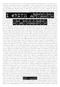 Title: I Write Artist Statements, Author: Betsy True