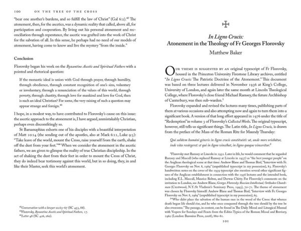 On the Tree of the Cross: Georges Florovsky and the Patristic Doctrine of Atonement