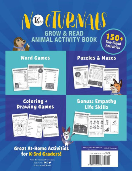 The Nocturnals Grow & Read Animal Activity Book: Animal Facts, Coloring, Drawing Games, Mazes, Puzzles, and More!