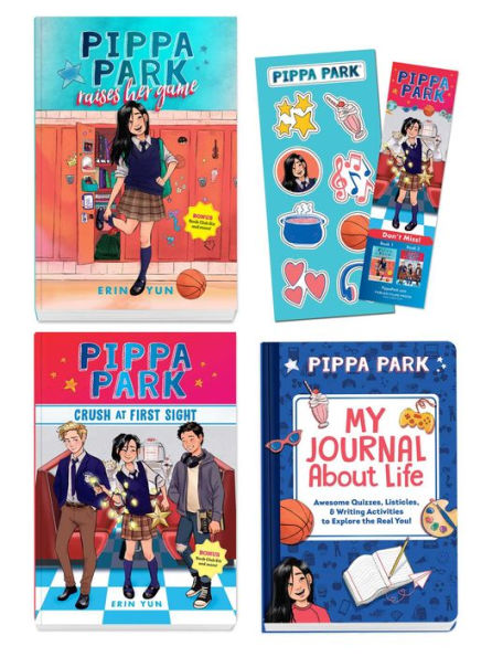 Pippa Park Series Gift Set: Pippa Park Raises Her Game + Pippa Park Crush at First Sight (Chapter Books) + Write-In Journal - Limited Edition