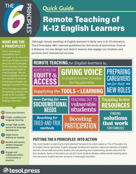 The 6 Principles Quick Guide: Remote Teaching of K-12 English Learners (Pack of 25)