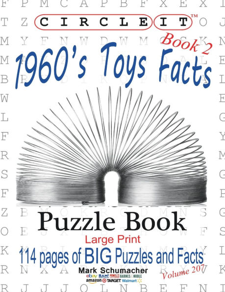 Circle It, 1960s Toys Facts, Book 2, Word Search, Puzzle Book