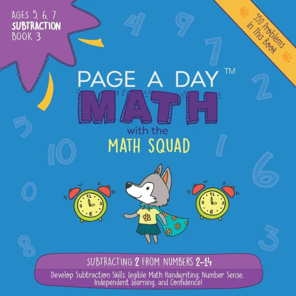 Page A Day Math: Subtraction Book 3: Subtracting 2 from the Numbers 2-14
