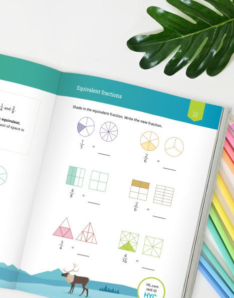 IXL Math Workbook: Grade 4 Fractions and Decimals