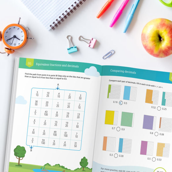 IXL Math Workbook: Grade 4 Fractions and Decimals