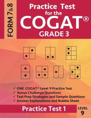 Practice Test For The CogAT Grade 3 Level 9 Form 7 And 8 Practice Test 1 3rd Grade Test Prep For The Cognitive Abilities Test Paperback