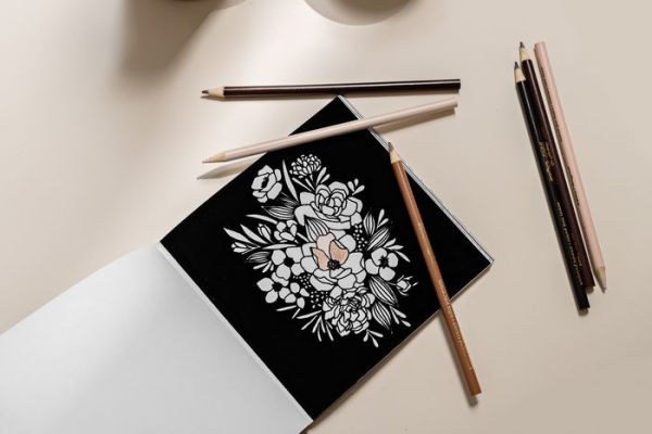 Bloom (Mini): Pocket-Sized Stocking Stuffer 5-Minute Floral Coloring Book for Kids, Teens and Adults