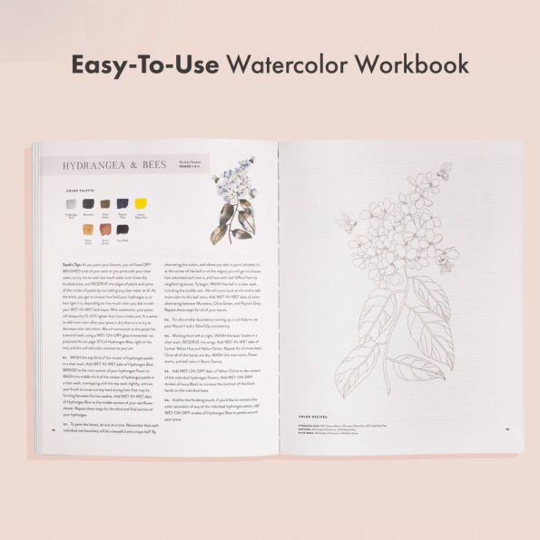 Watercolor Workbook: Flowers, Feathers, and Animal Friends: 25 Beginner-Friendly Projects on Premium Watercolor Paper