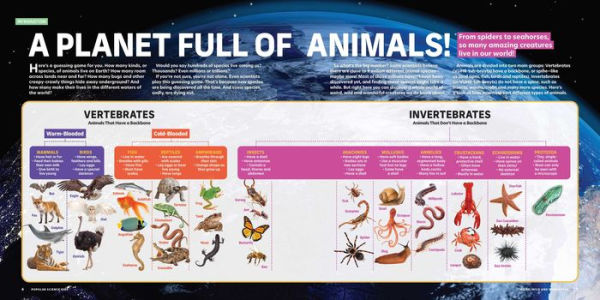 Popular Science Kids: Weird, Wild & Wonderful: 275 Amazing Animals From Tiny to Tall, Furry to Feathered, Creepy to Cute